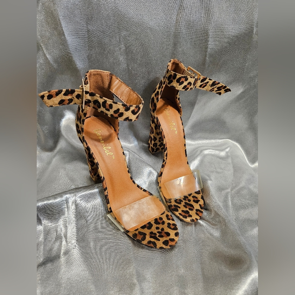 Leopard Print Ankle Strap Heels